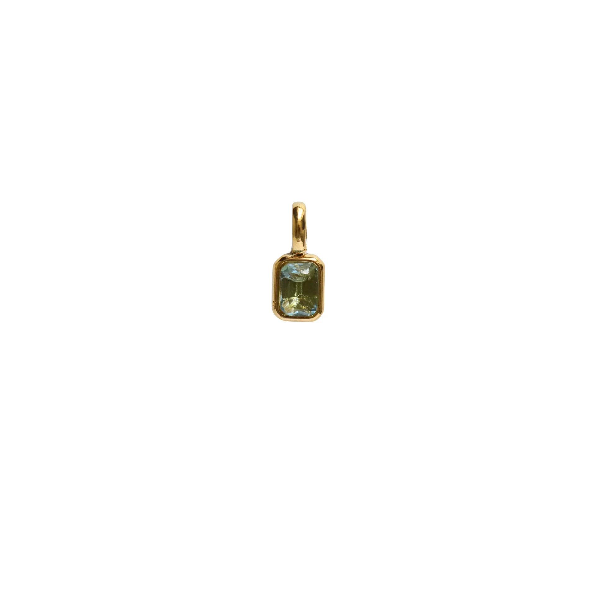 Wholesale Women's Simple Geometric Titanium Steel Necklace With Mixed Gemstone Setting And Diamond Setting Pendant - Image 17