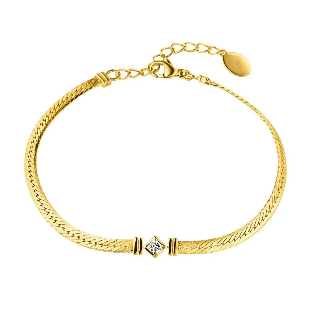Wholesale Women's Simple Geometric Titanium Steel Snake Bone Chain Necklace With Vacuum Furnace And Electroplating Treatment - Image 5