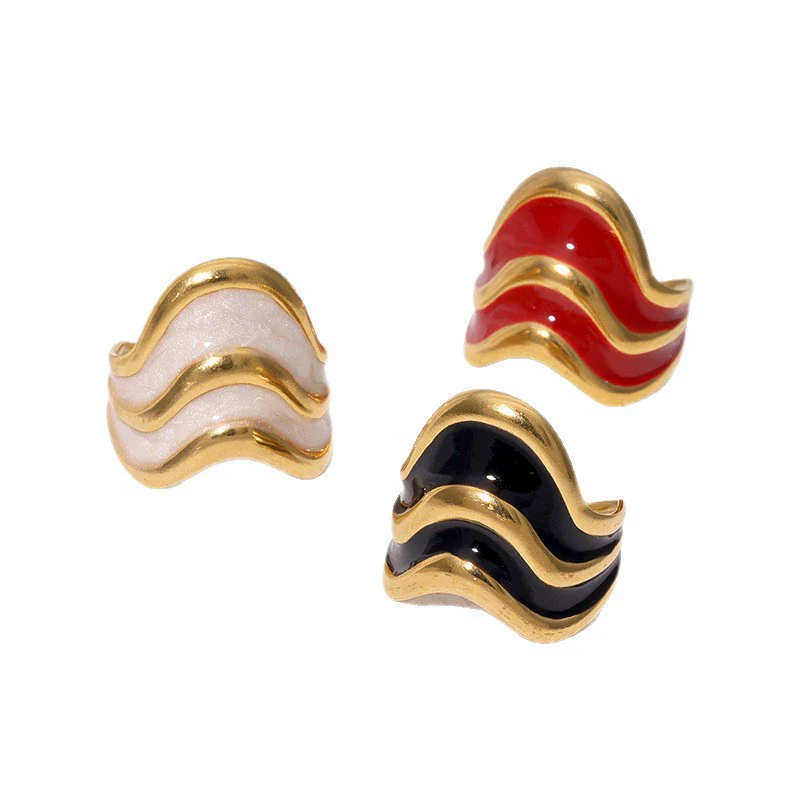 Wholesale Women's Simple Geometric Ushaped 18K Goldplated Stainless Steel Open Ring Jewelry - Image 5