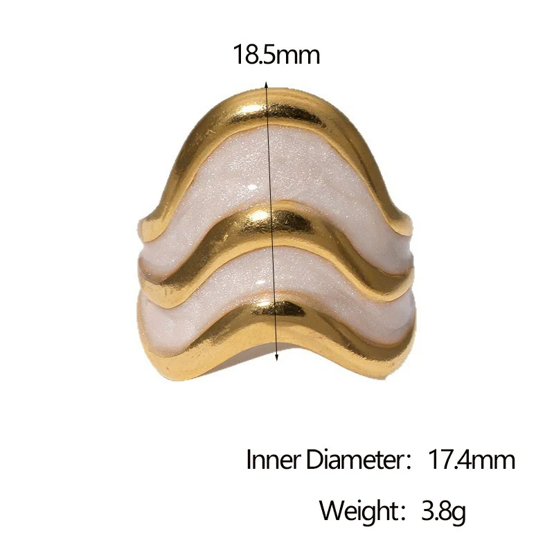 Wholesale Women's Simple Geometric Ushaped 18K Goldplated Stainless Steel Open Ring Jewelry - Image 6