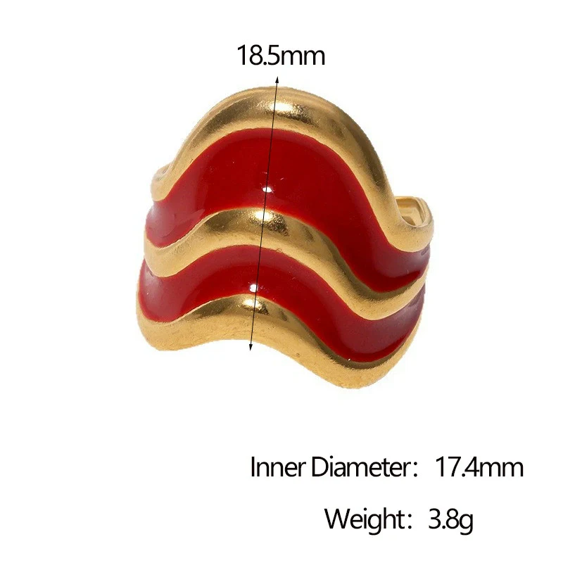Wholesale Women's Simple Geometric Ushaped 18K Goldplated Stainless Steel Open Ring Jewelry - Image 7