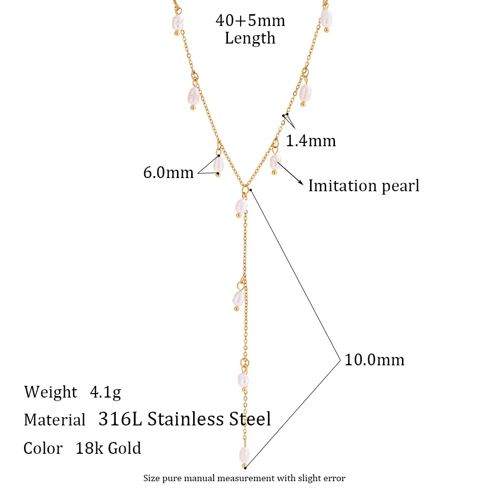 Wholesale Women's Simple Geometric Yshaped Pendant Necklace Made Of Stainless Steel And Titanium Steel With Electroplating - Image 2