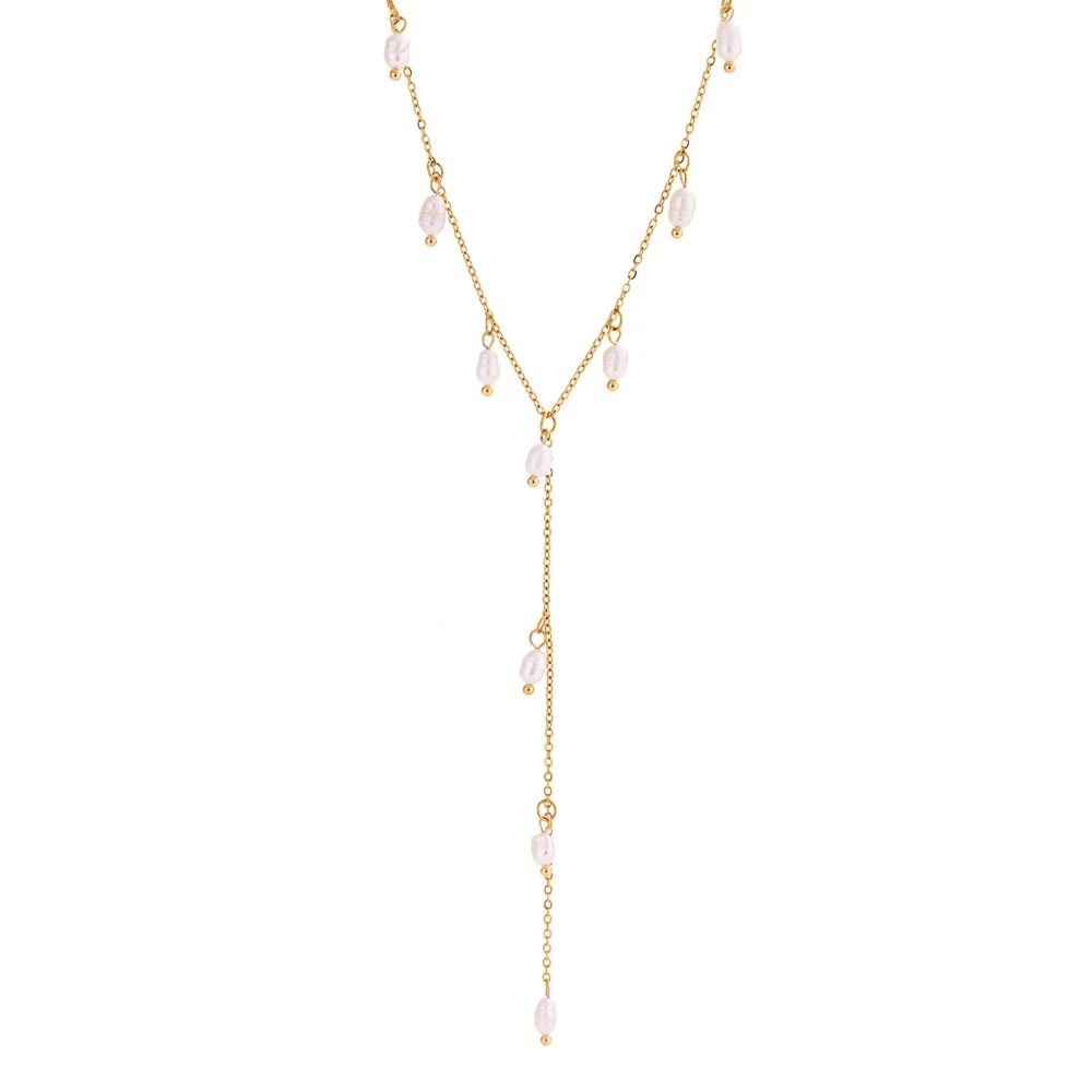Wholesale Women's Simple Geometric Yshaped Pendant Necklace Made Of Stainless Steel And Titanium Steel With Electroplating - Image 5