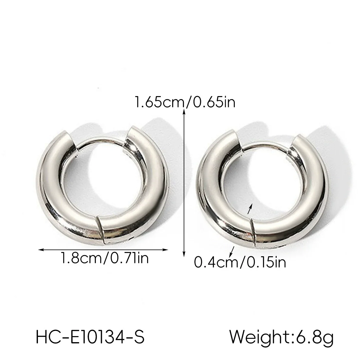 Wholesale Women's Simple Glossy Heartshaped Geometric Stainless Steel Polished Earrings - Image 6