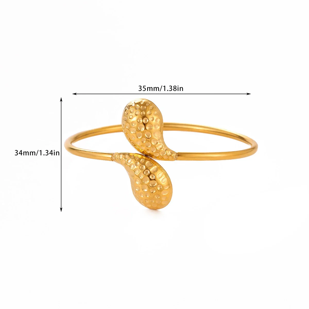 Wholesale Women's Simple Portrait Stainless Steel 18K Gold Plated Open Bracelet - Image 5