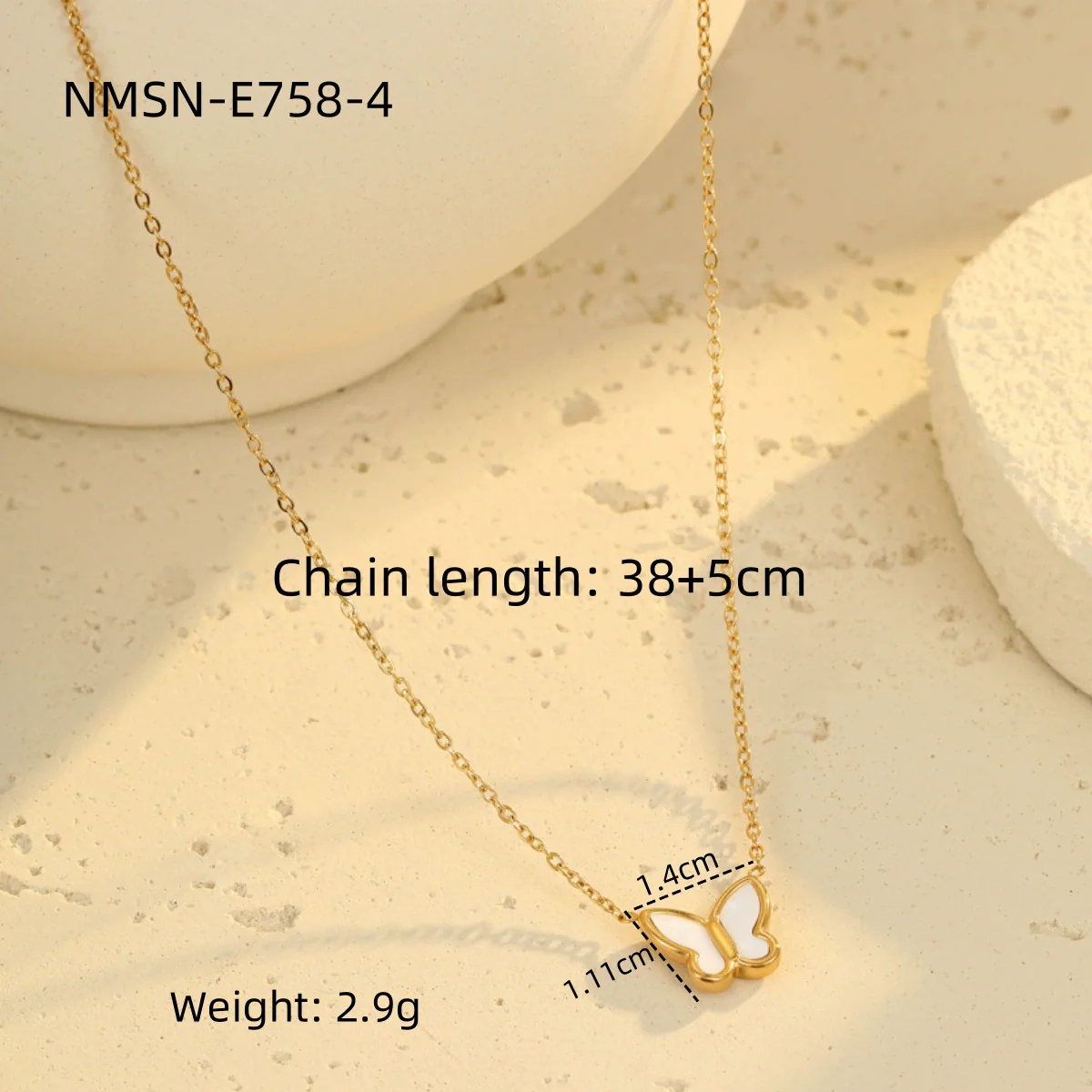 Wholesale Women's Stainless Steel 18K Electroplated Geometric Design Clavicle Necklace - Image 10