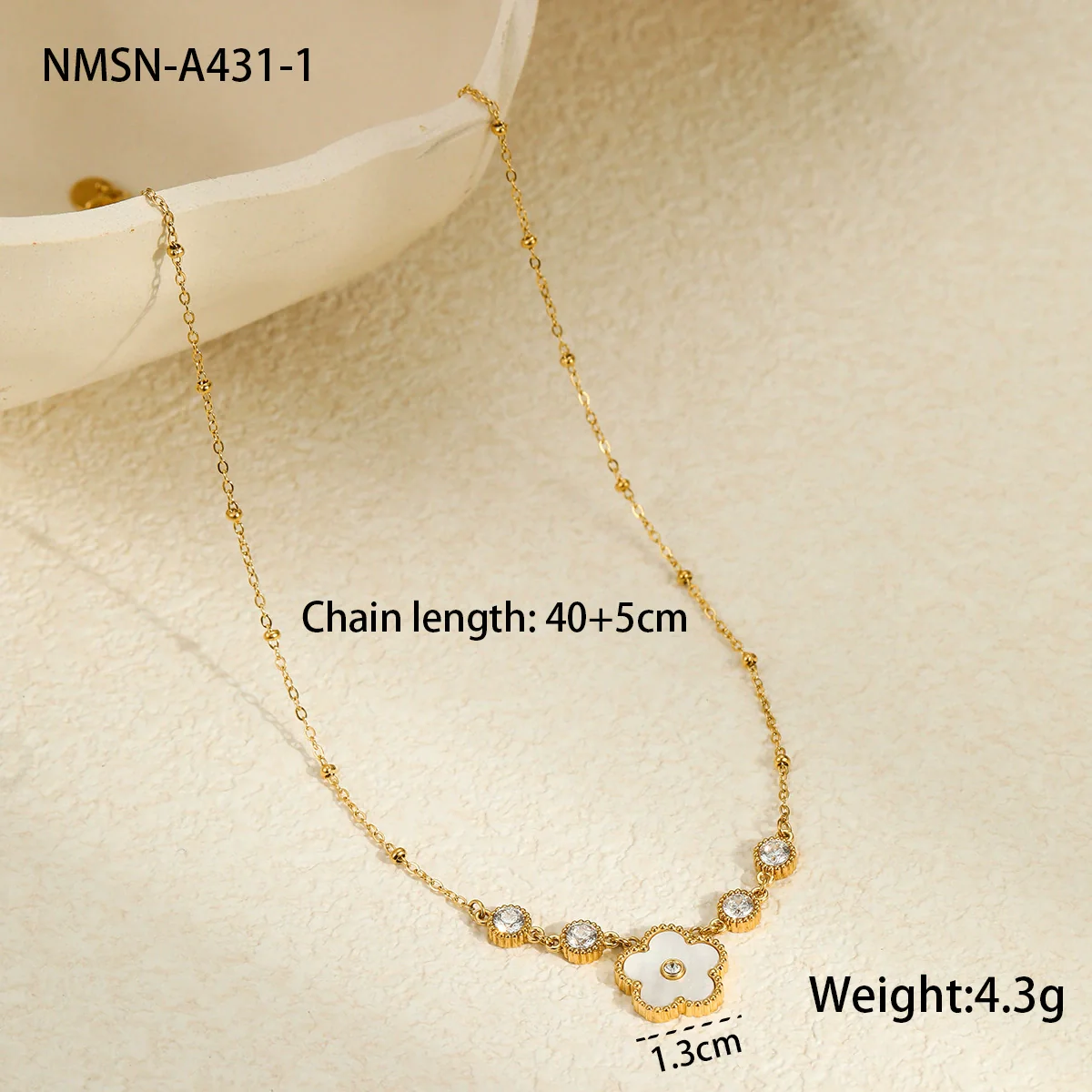Wholesale Women's Stainless Steel 18K Electroplated Geometric Design Clavicle Necklace - Image 12
