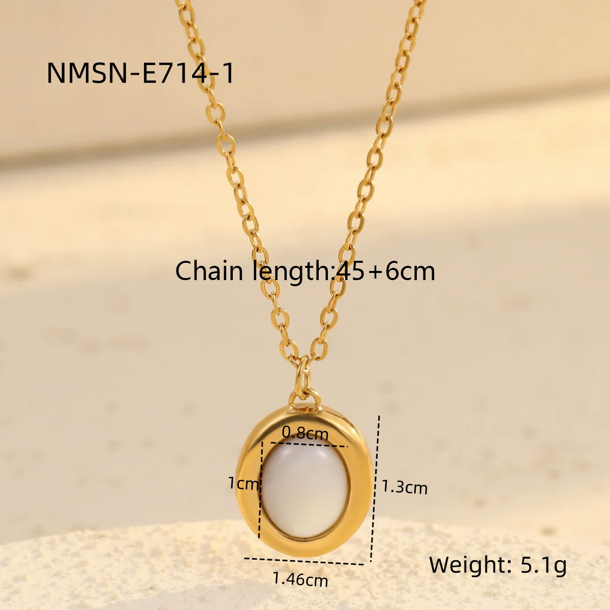 Wholesale Women's Stainless Steel 18K Electroplated Geometric Design Clavicle Necklace - Image 9