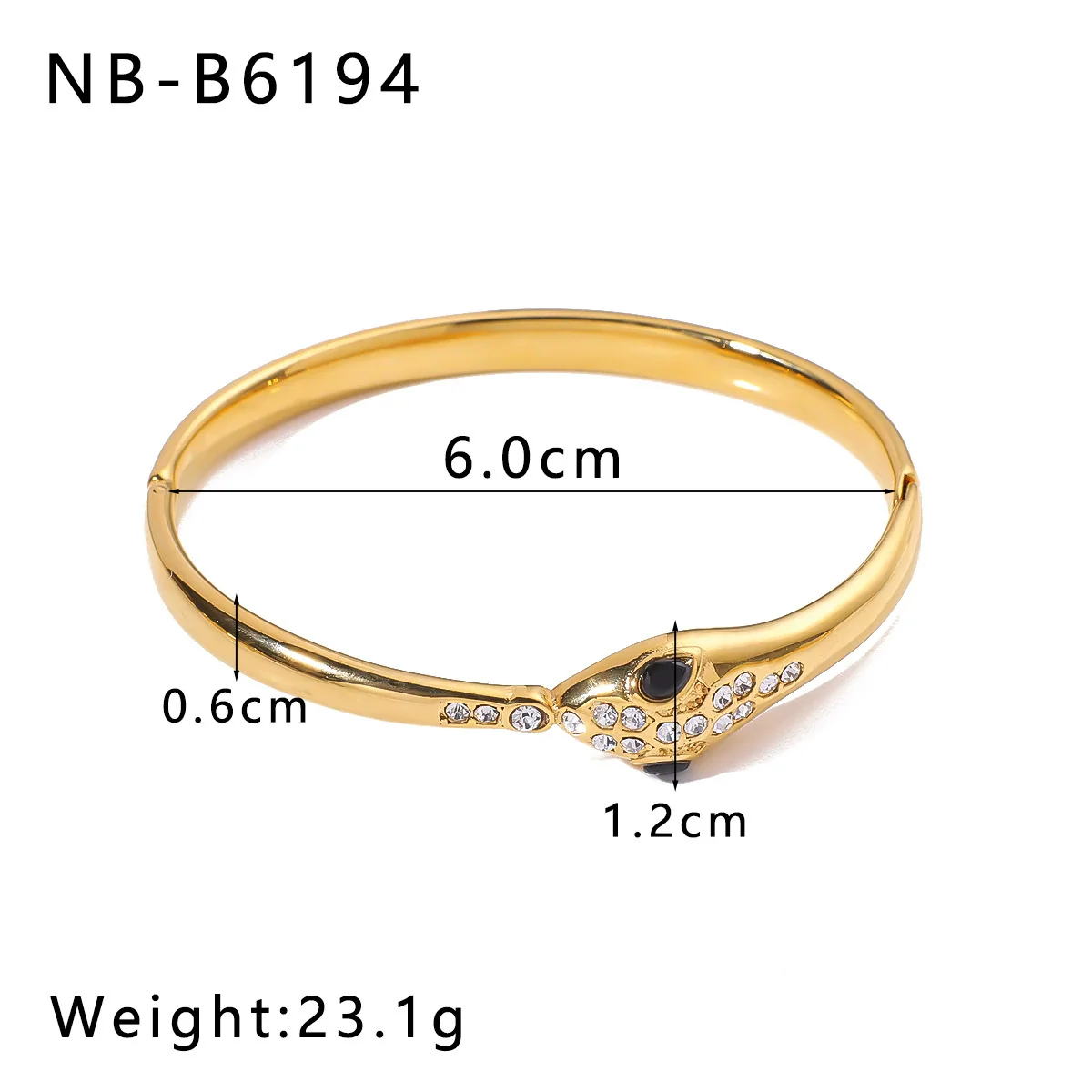 Wholesale Women's Stainless Steel 18K Gold Plated Snake Geometric Necklaces Bracelets And Rings Inlaid With Colorful Zircons - Image 7