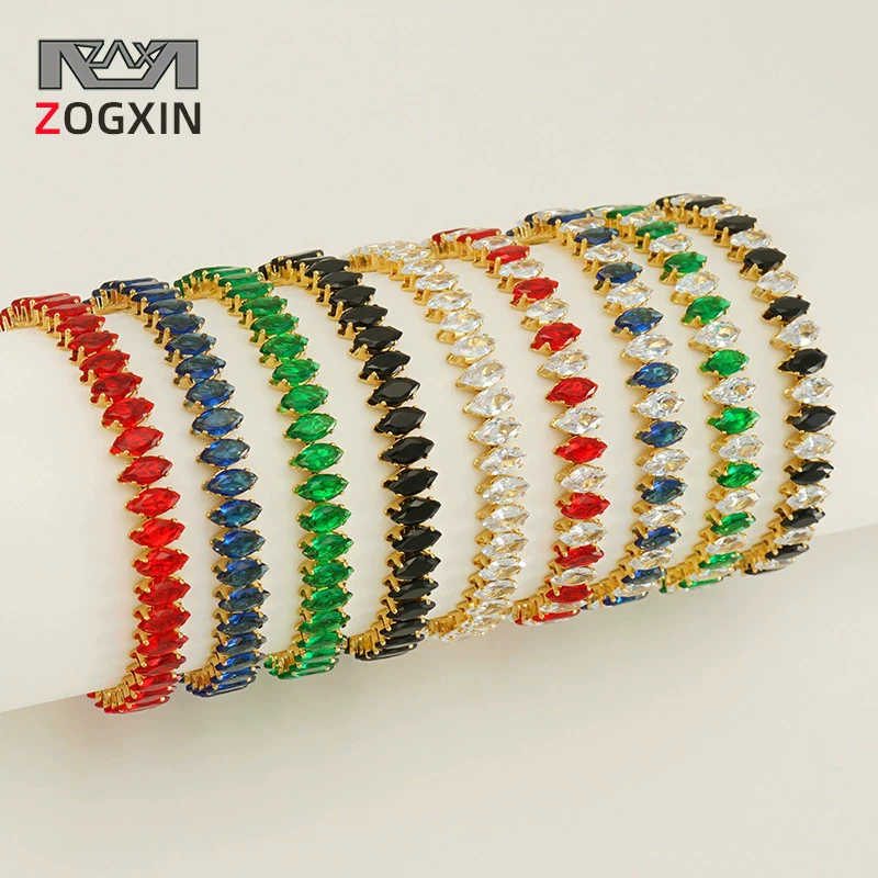 Wholesale Women's 316L Stainless Steel 18K Gold Vacuum Plated Geometric Diamond Bracelet