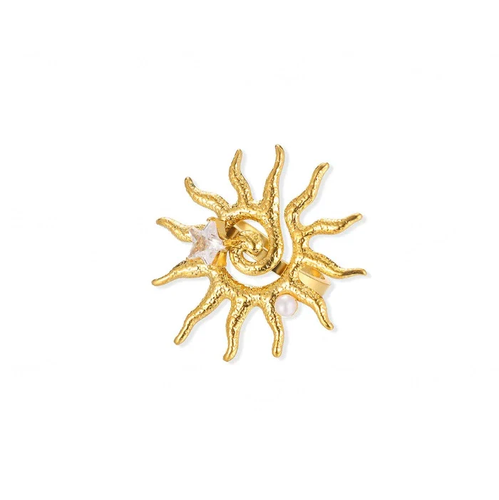 Wholesale Women's Stainless Steel 18K Goldinlaid Fruitshaped Open Ring Light Luxury Geometric Accessories - Image 13