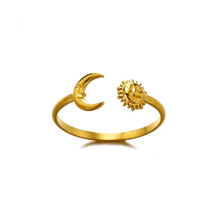 Wholesale Women's Stainless Steel 18K Goldinlaid Fruitshaped Open Ring Light Luxury Geometric Accessories - Image 14