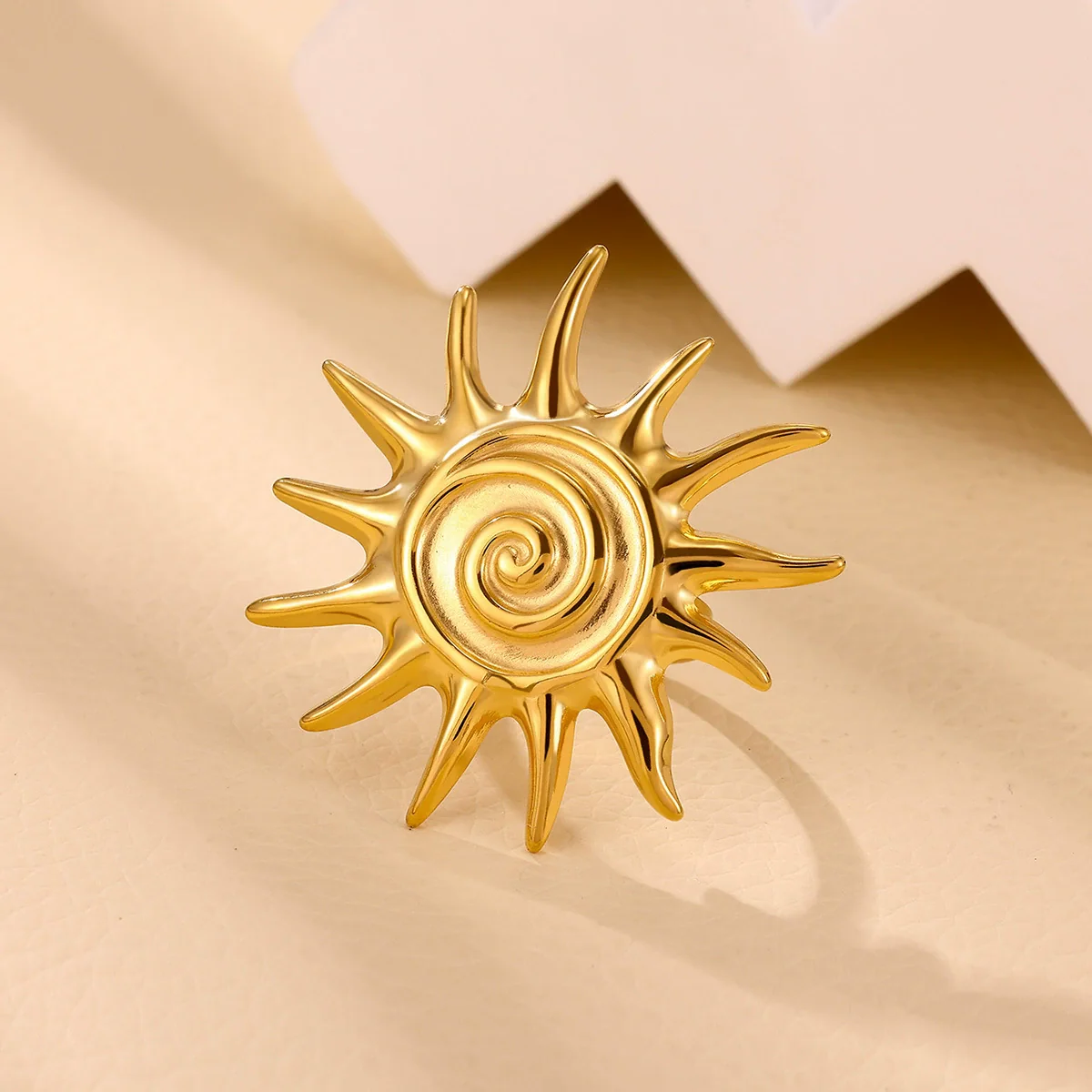 Wholesale Women's Stainless Steel 18K Goldinlaid Fruitshaped Open Ring Light Luxury Geometric Accessories - Image 2