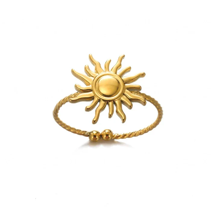 Wholesale Women's Stainless Steel 18K Goldinlaid Fruitshaped Open Ring Light Luxury Geometric Accessories - Image 9