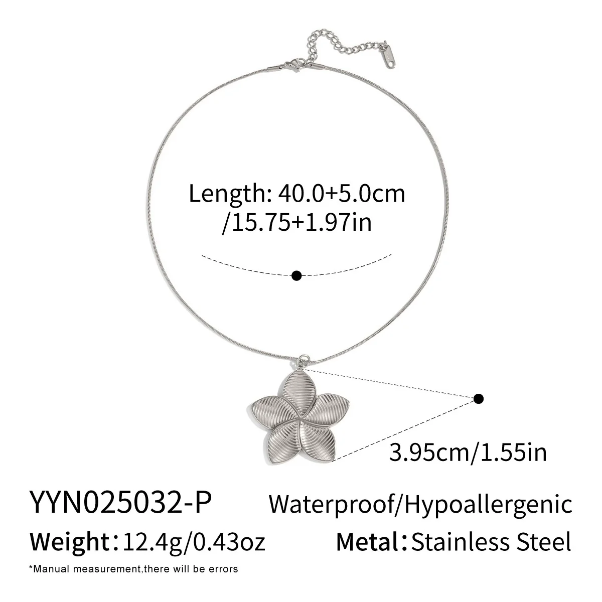 Wholesale Women's Stainless Steel 18K Real Gold Plated Flower Pendant Necklace With Snake Chain French Retro Texture - Image 7