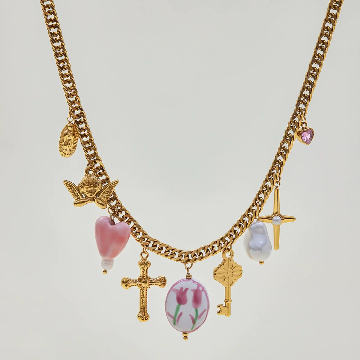 Wholesale Women's Stainless Steel And Titanium Steel Electroplated Geometric Necklace - Image 4