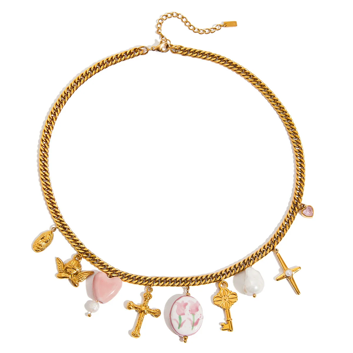 Wholesale Women's Stainless Steel And Titanium Steel Electroplated Geometric Necklace - Image 5