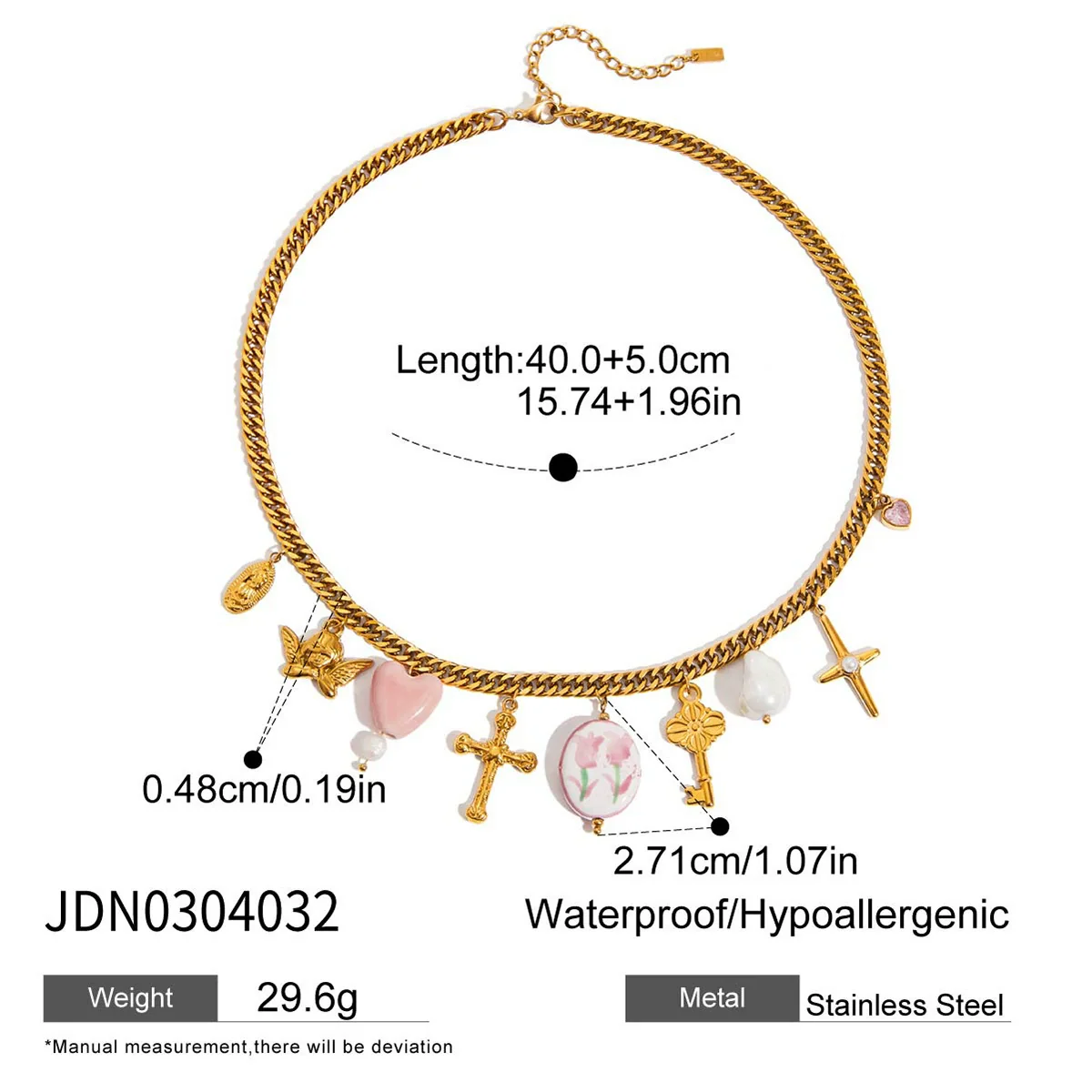 Wholesale Women's Stainless Steel And Titanium Steel Electroplated Geometric Necklace - Image 6