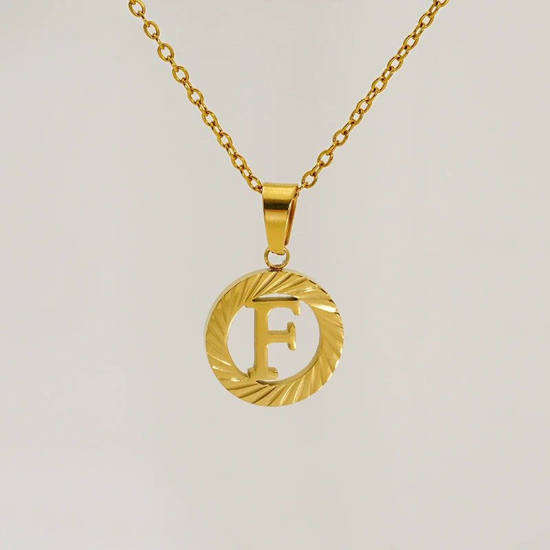 Wholesale Women's Stainless Steel And Titanium Steel Electroplated Round Pattern Letters And Numbers Necklace With Cross Chain - Image 10