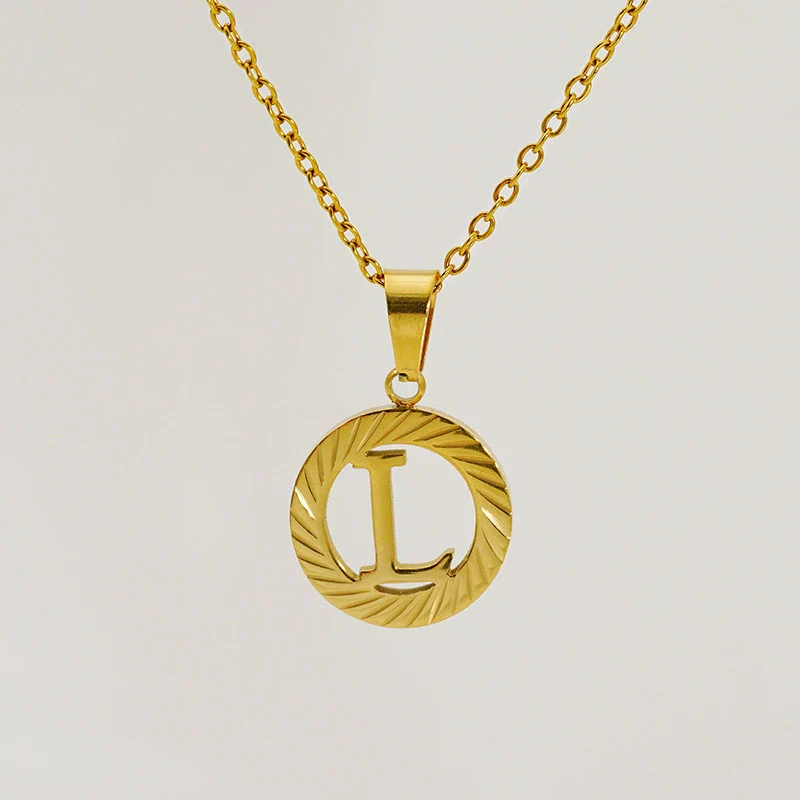 Wholesale Women's Stainless Steel And Titanium Steel Electroplated Round Pattern Letters And Numbers Necklace With Cross Chain - Image 16