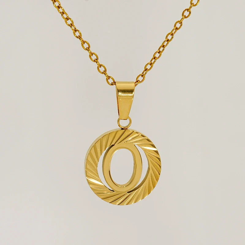 Wholesale Women's Stainless Steel And Titanium Steel Electroplated Round Pattern Letters And Numbers Necklace With Cross Chain - Image 19