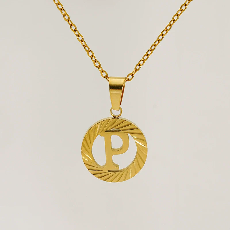 Wholesale Women's Stainless Steel And Titanium Steel Electroplated Round Pattern Letters And Numbers Necklace With Cross Chain - Image 20