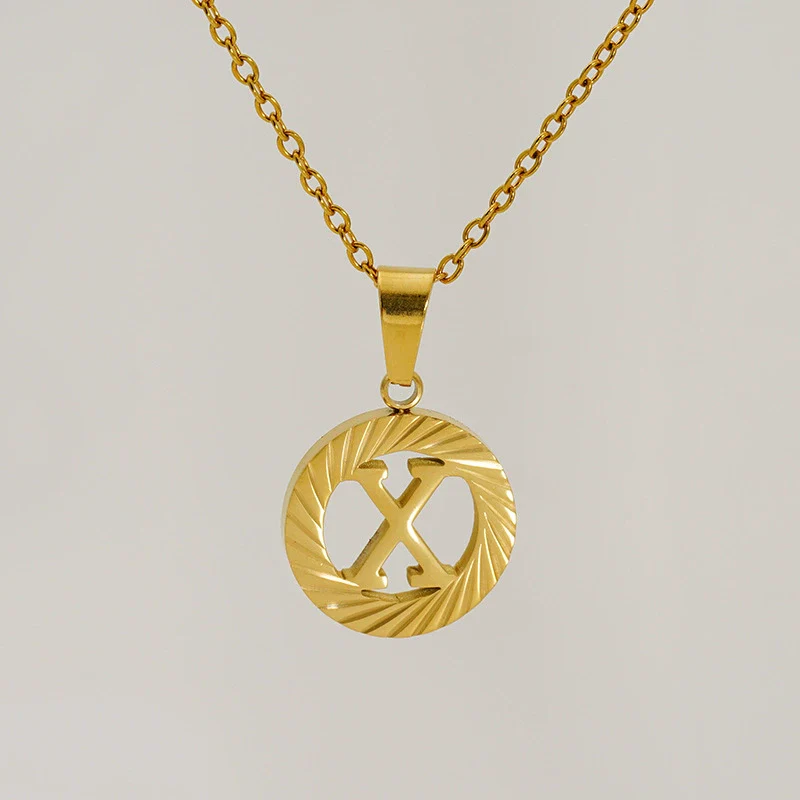 Wholesale Women's Stainless Steel And Titanium Steel Electroplated Round Pattern Letters And Numbers Necklace With Cross Chain - Image 28