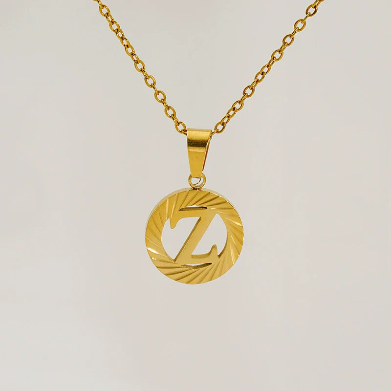 Wholesale Women's Stainless Steel And Titanium Steel Electroplated Round Pattern Letters And Numbers Necklace With Cross Chain - Image 30
