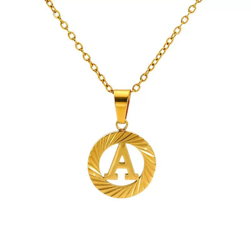 Wholesale Women's Stainless Steel And Titanium Steel Electroplated Round Pattern Letters And Numbers Necklace With Cross Chain - Image 5