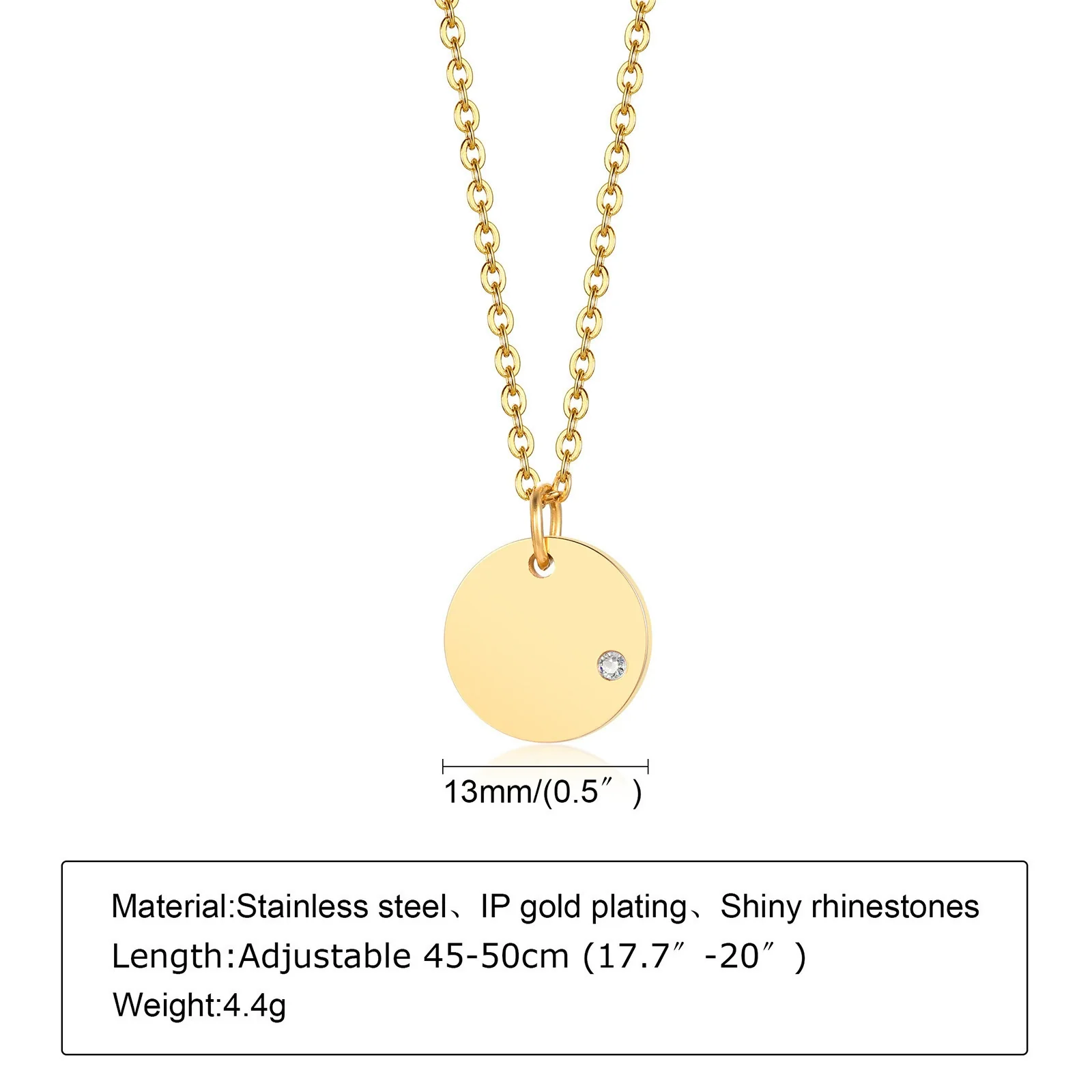 Wholesale Women's Stainless Steel And Titanium Steel Geometric Diamond Necklace With Ochain - Image 3