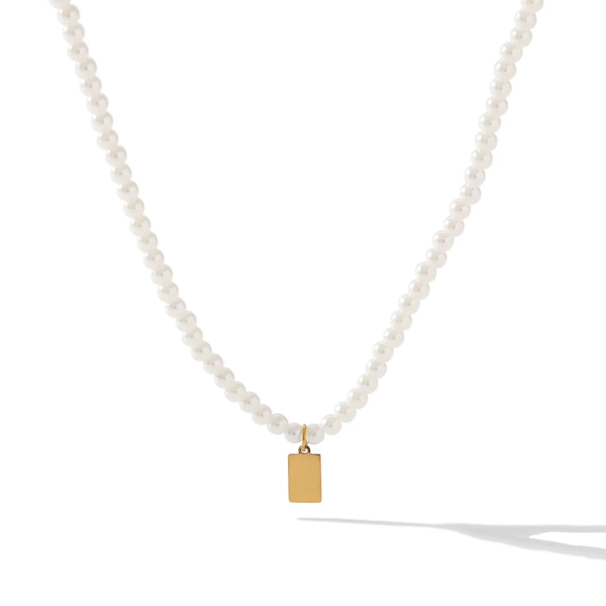 Wholesale Women's Stainless Steel And Titanium Steel Geometric Pendant Pearl Necklace With Electroplating - Image 5