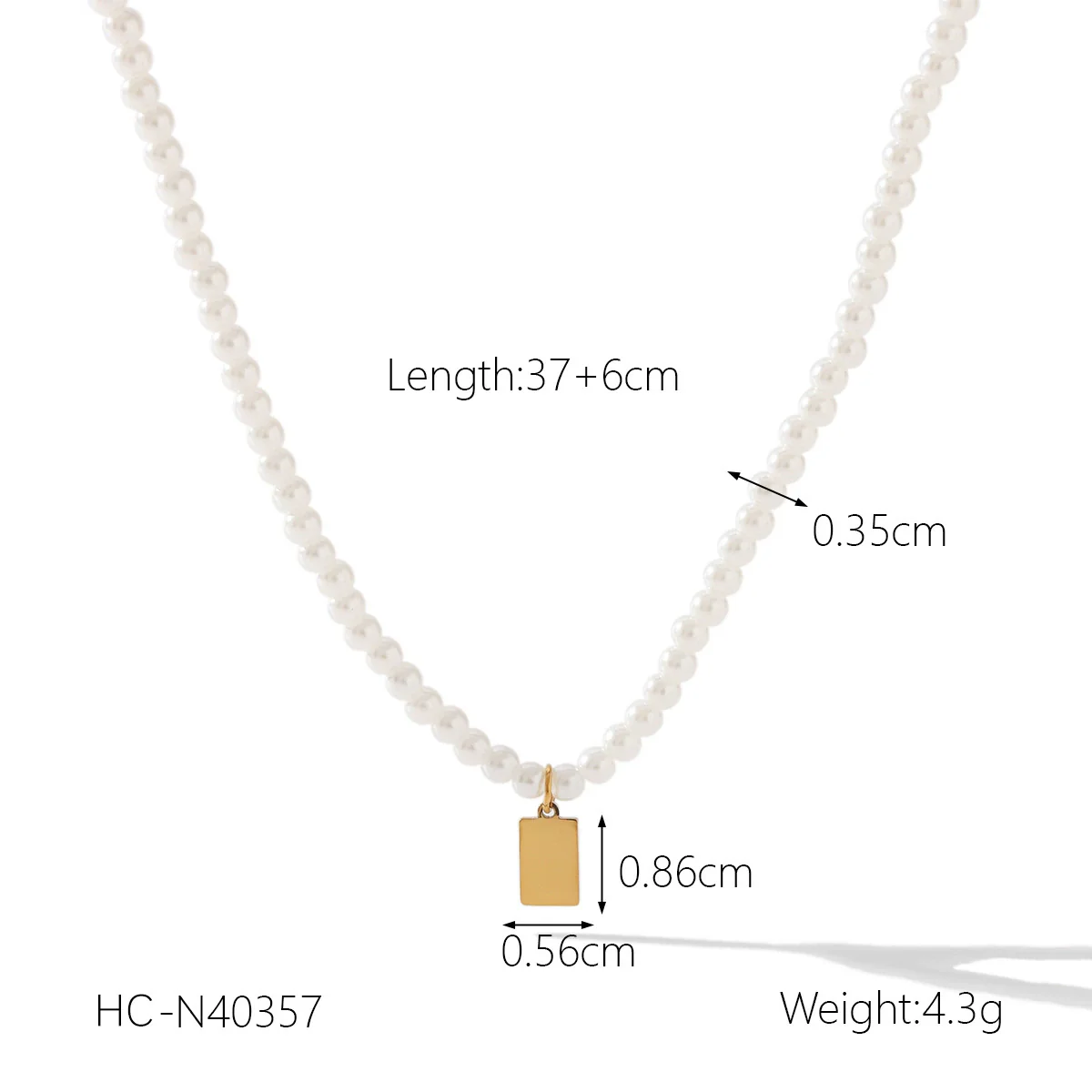Wholesale Women's Stainless Steel And Titanium Steel Geometric Pendant Pearl Necklace With Electroplating - Image 6