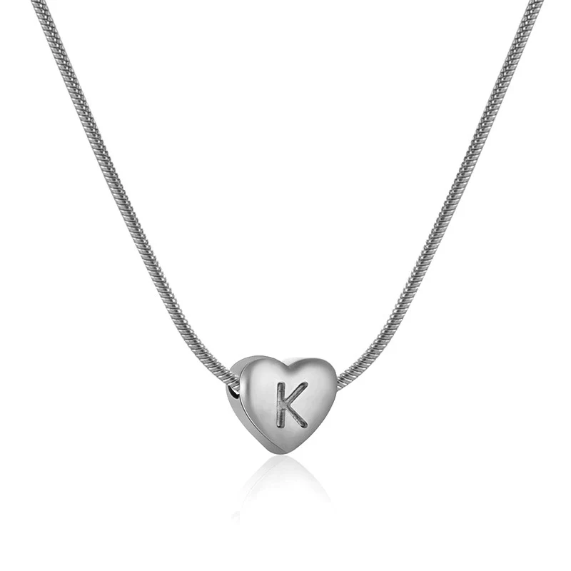 Wholesale Women's 316L Stainless Steel And 316L Stainless Steel Love Necklace With Letter Pendant And Snake Bone Chain Electroplated Fashion Minimalist Style - Image 15