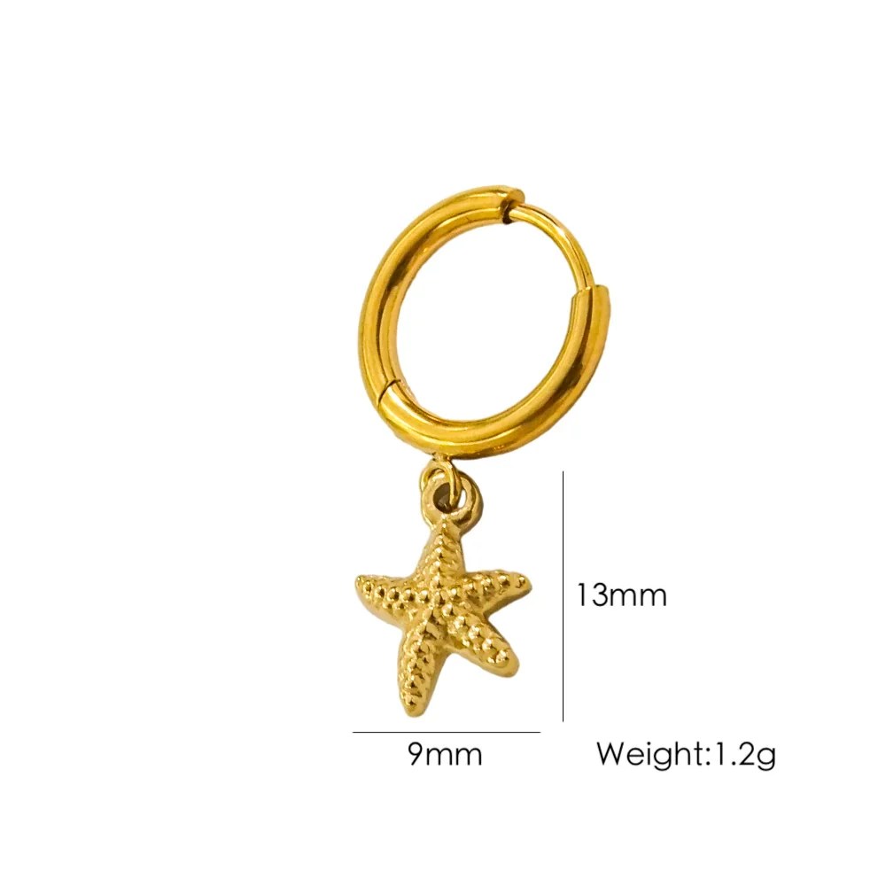 Wholesale Women's Stainless Steel Animals Zodiac Handmade Fine Throwing Vacuum In Furnace Polished Starfish Pendant Earrings - Image 20