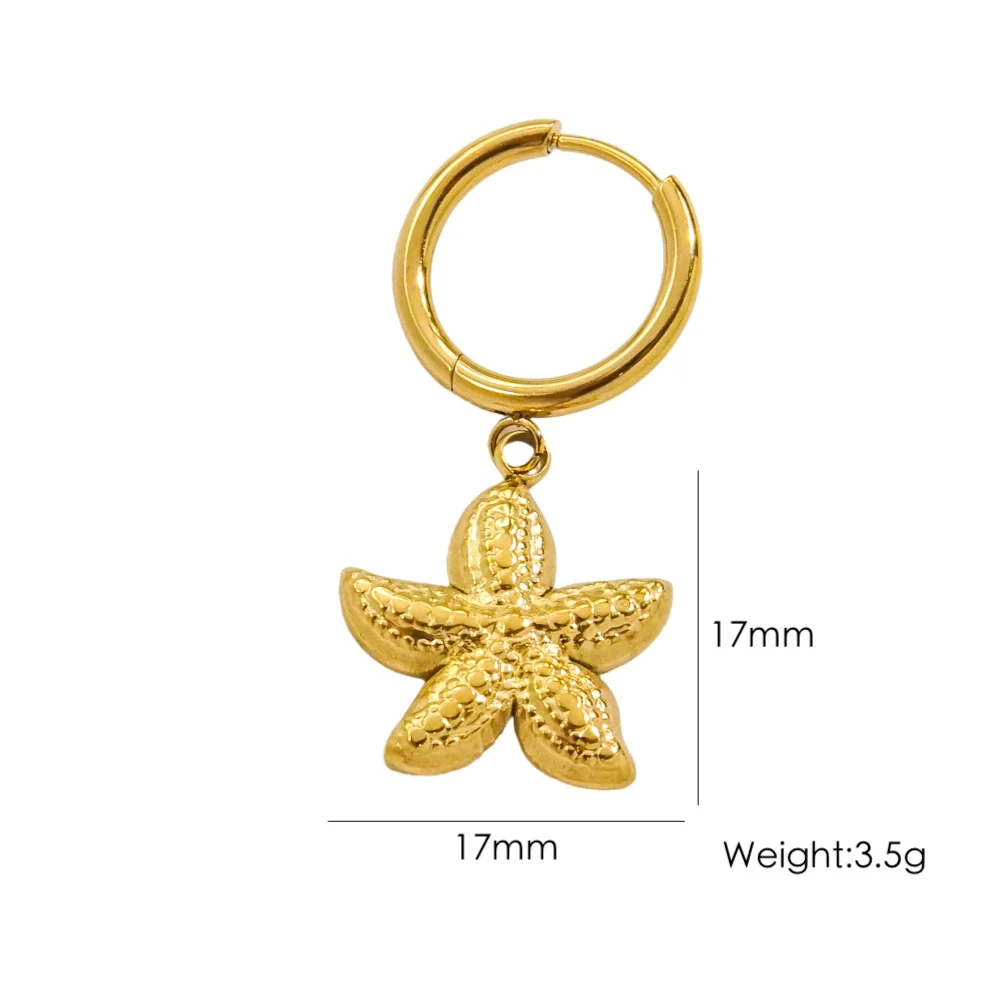 Wholesale Women's Stainless Steel Animals Zodiac Handmade Fine Throwing Vacuum In Furnace Polished Starfish Pendant Earrings - Image 25