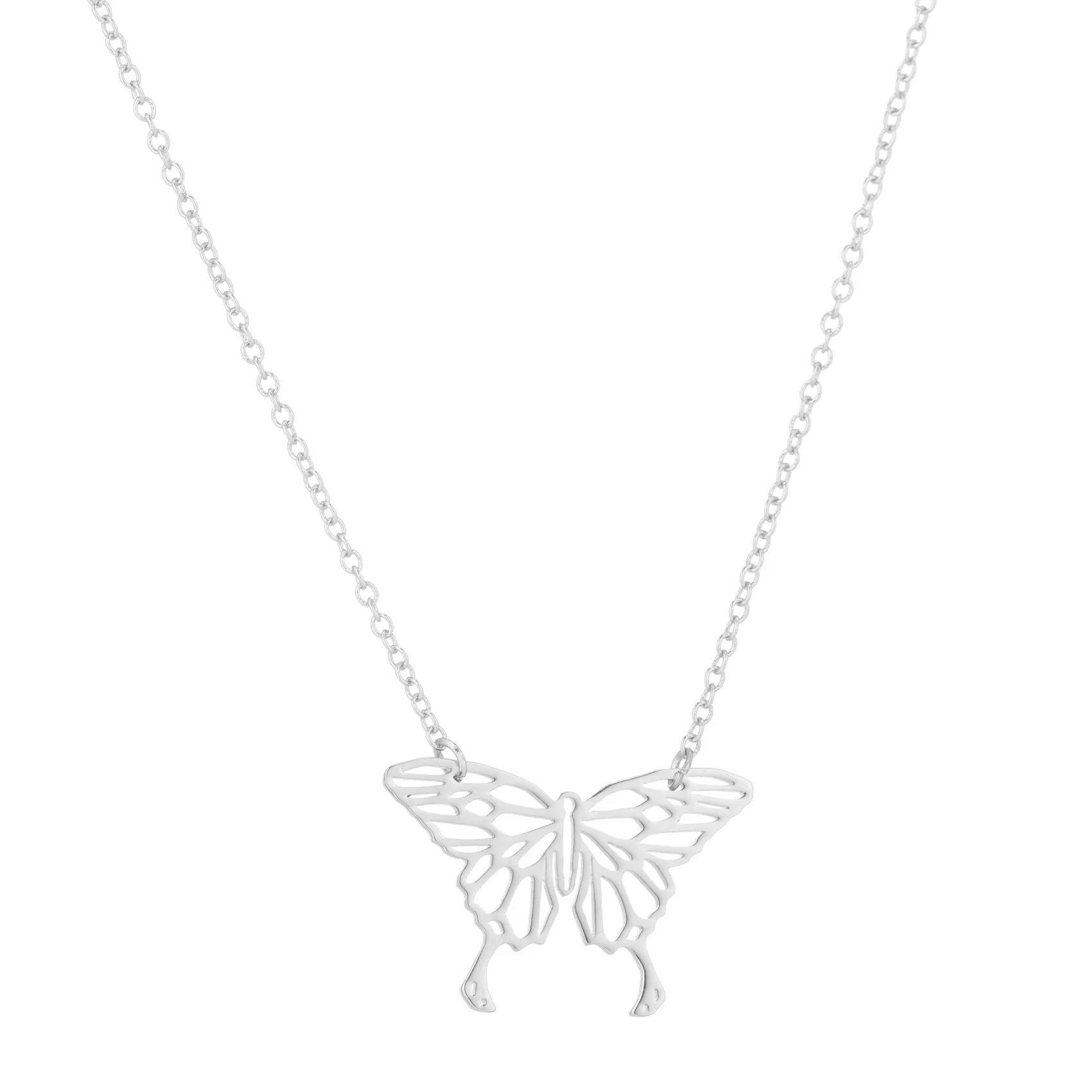 Wholesale Women's Stainless Steel Butterfly Ochain Pendant Necklace With Electroplating And Animal Pattern - Image 7