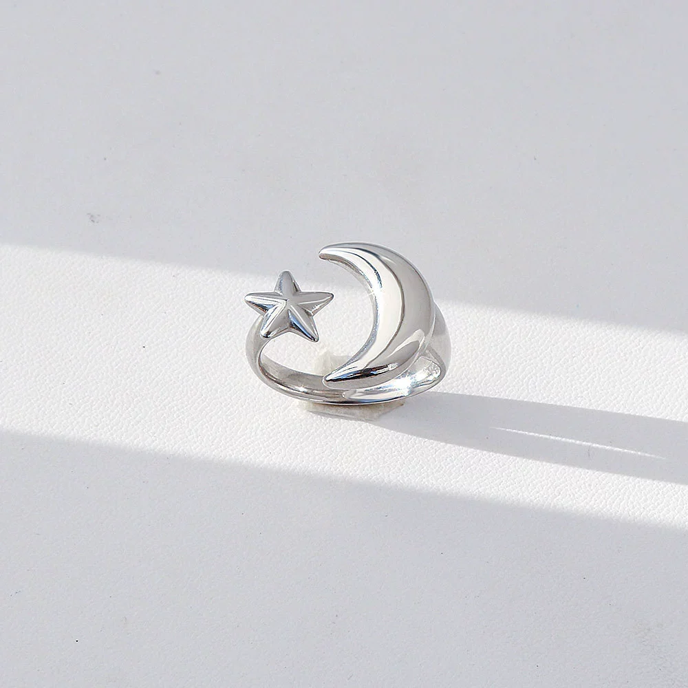 Wholesale Women's Stainless Steel Casting Electroplated Open Ring Set With Geometric And Flower Patterns - Image 14