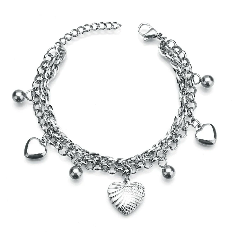 Wholesale Women's Stainless Steel Double Layer Tree Of Life Pendant Bracelet With Geometric Pattern - Image 5