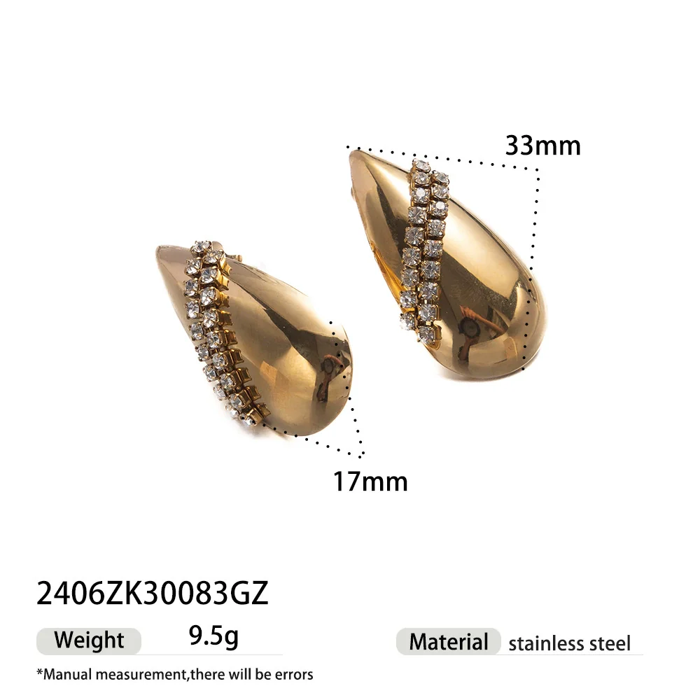 Wholesale Women's Stainless Steel Electroplated Cute Geometric Heart Star Shaped Zircon Inlaid Earrings - Image 3