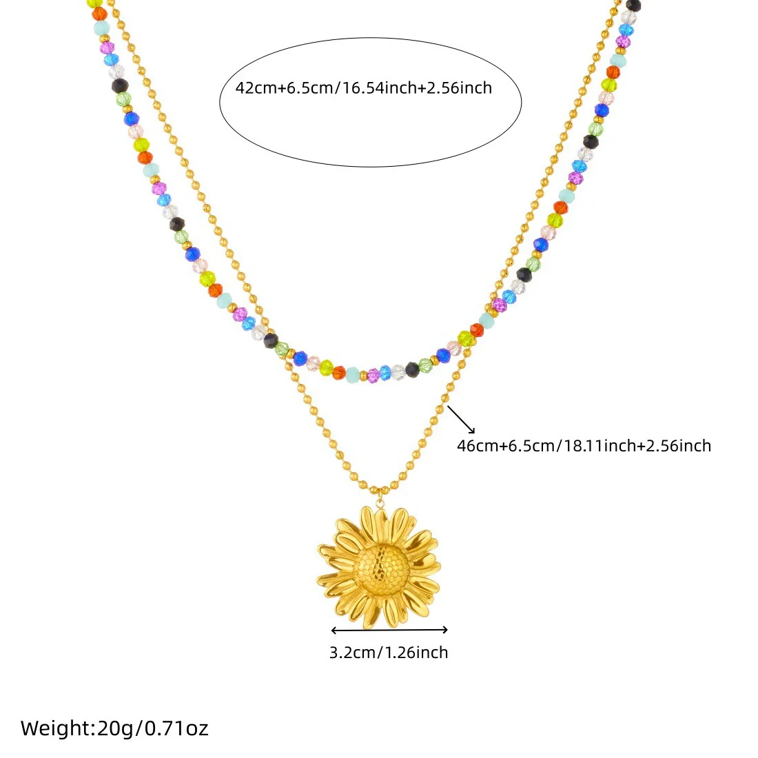 Wholesale Women's Stainless Steel Electroplated Doublelayer Stacked Clavicle Chain With Flower Pattern Necklace - Image 4