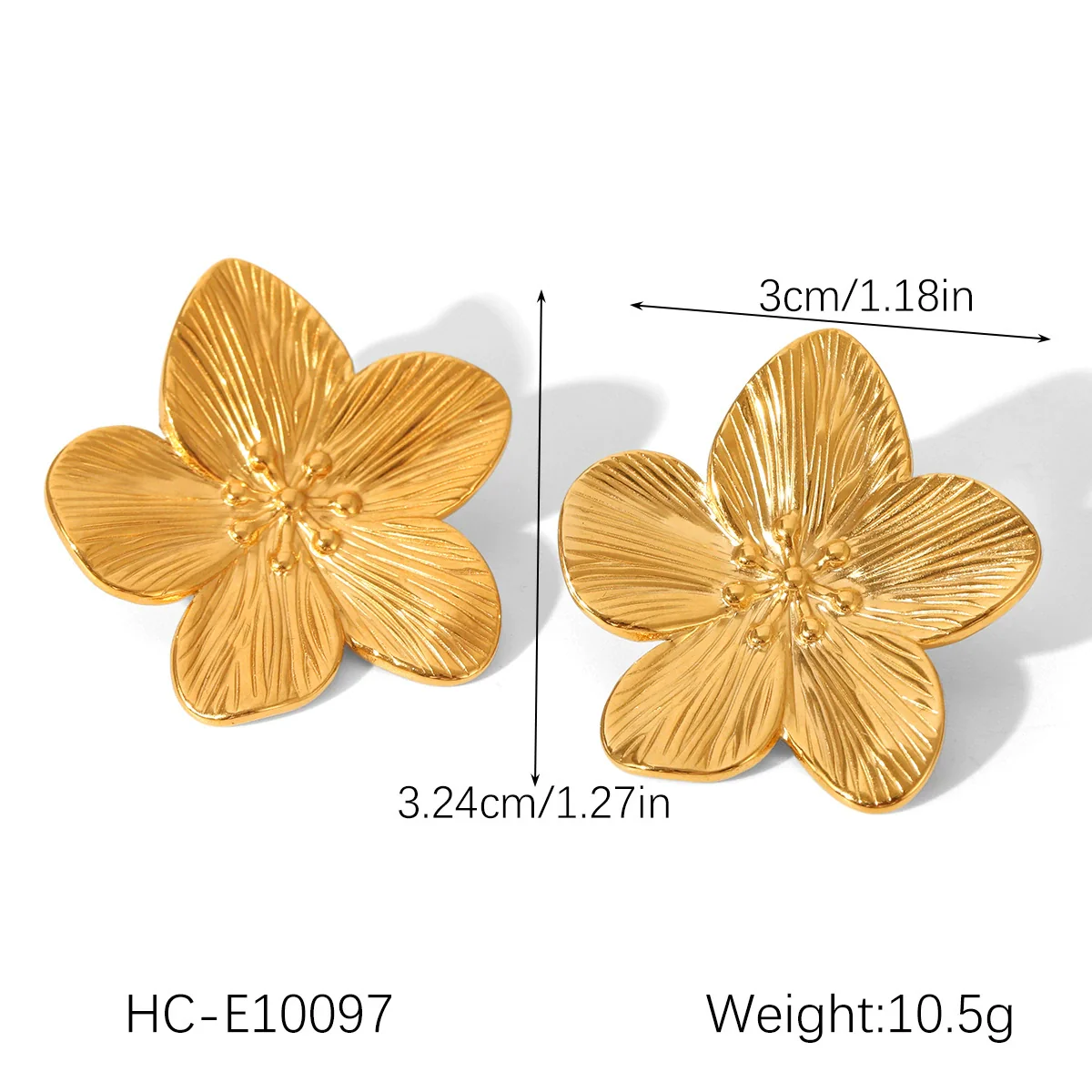 Wholesale Women's Stainless Steel Electroplated Geometric And Flower Cut Out Earrings Jewelry - Image 8