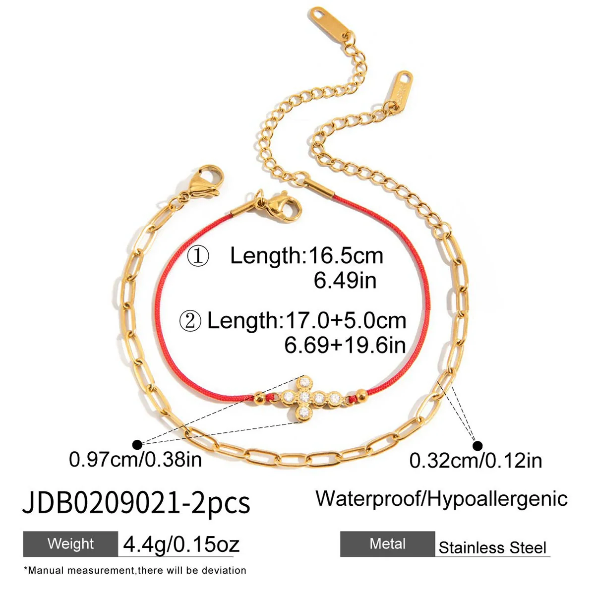 Wholesale Women's Stainless Steel Electroplated Geometric Cross Bracelet Jewelry - Image 6