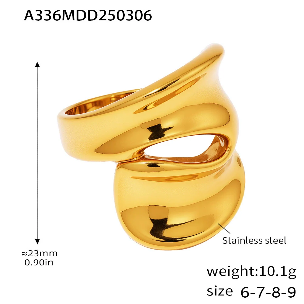 Wholesale Women's Stainless Steel Electroplated Geometric Ferris Wheel Finger Ring In Light Luxury Style - Image 6