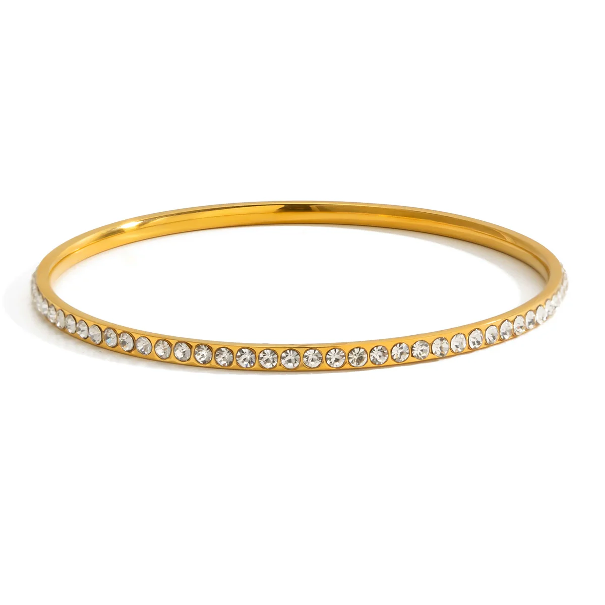 Wholesale Women's Stainless Steel Electroplated Geometric Rhinestone Bracelet Accessories - Image 5