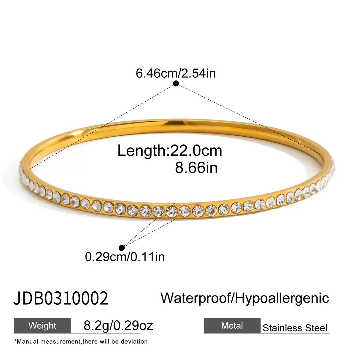 Wholesale Women's Stainless Steel Electroplated Geometric Rhinestone Bracelet Accessories - Image 6