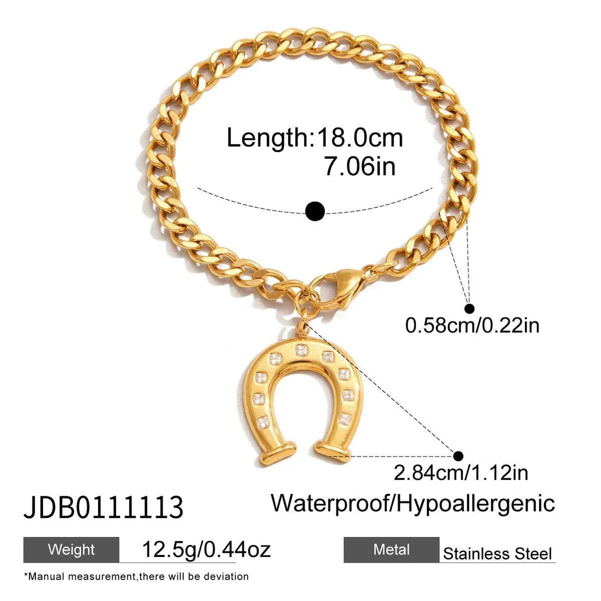 Wholesale Women's Stainless Steel Electroplated Geometric Ushaped Horseshoe Diamond Bracelet And Necklace Jewelry Accessories - Image 6