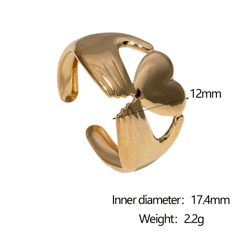 Wholesale Women's Stainless Steel Electroplated Heart Open Ring Simple And Fashionable - Image 6