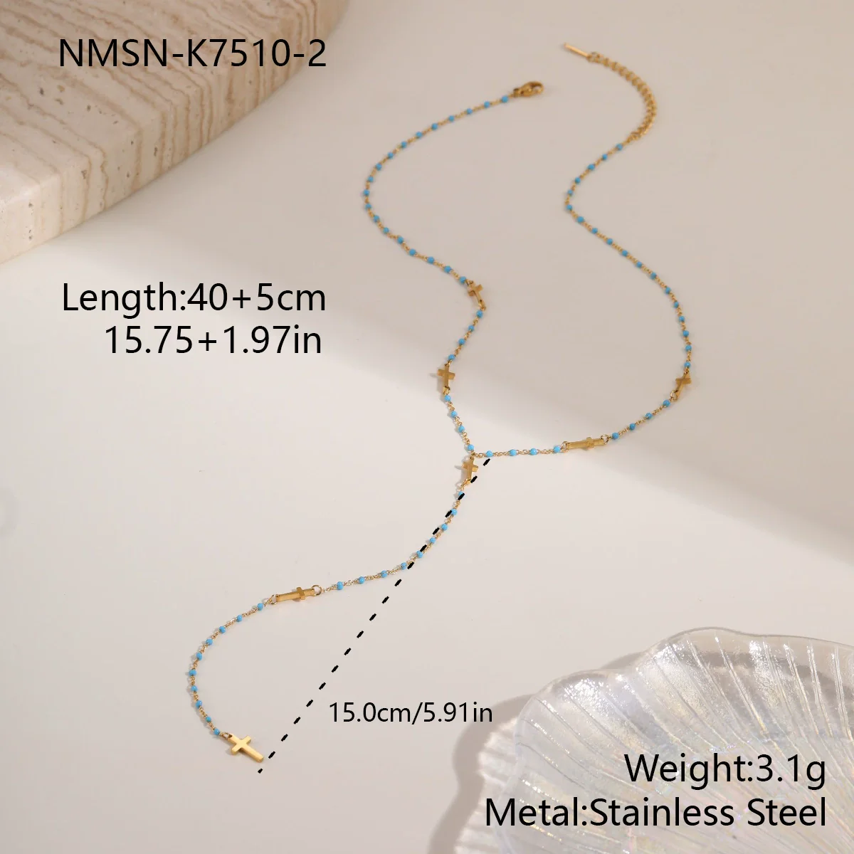 Wholesale Women's Stainless Steel Electroplated Jewelry Necklace With Letter Number Text Shapes - Image 7