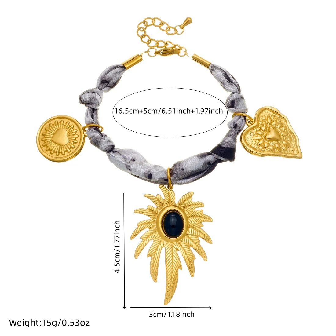 Wholesale Women's Stainless Steel Electroplated Plants And Flowers Heart Coconut Tree Pendant Necklace And Bracelet Set Accessories - Image 4