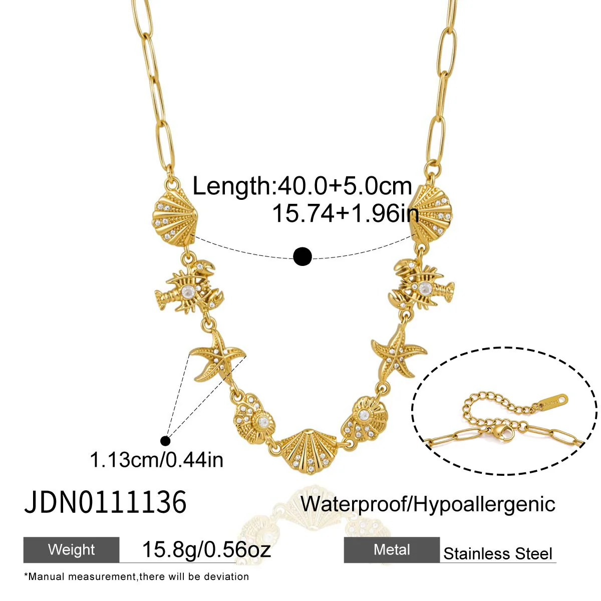 Wholesale Women's Stainless Steel Geometric Animal Style Necklace With Pvd Furnace Vacuum Real Gold Plating - Image 6